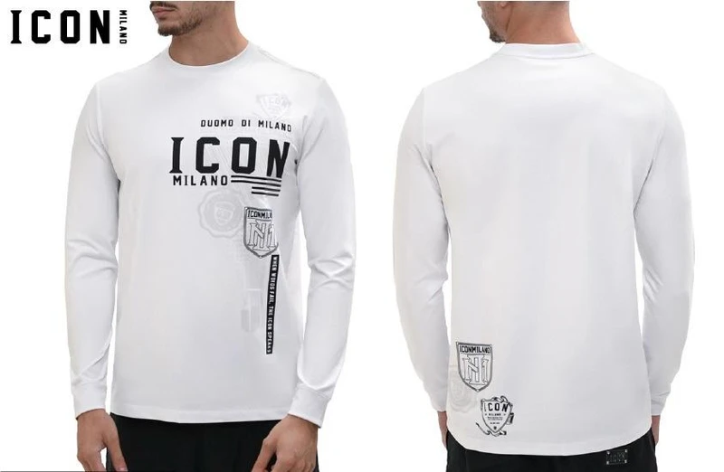 חולצת שרוול ארוך Icon Milano בצבע לבן
