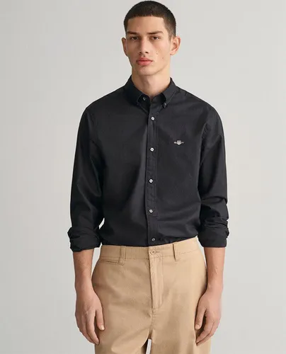 חולצה מכופתרת לגבר שרוול ארוך גאנט (Gant) בצבע שחור SLIM