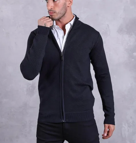 סריג לגבר של באזז Bazz עם רוכסן בצבע כחול