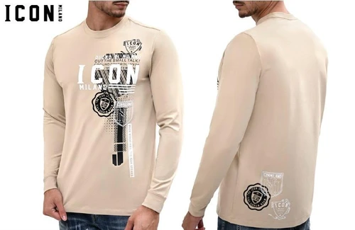 חולצת שרוול ארוך Icon Milano בצבע ביז'