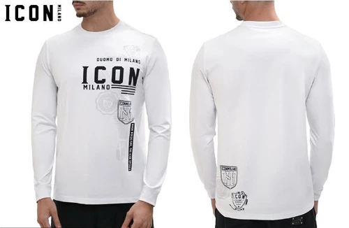 חולצת שרוול ארוך Icon Milano בצבע לבן