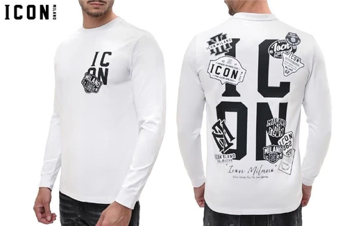 חולצת שרוול ארוך Icon Milano בצבע לבן