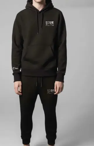 חליפת טרנינג לגבר ICON PARIS בצבע שחור